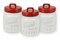 Contemporary Home Living Set of 3 Classic Red Ceramic Jar Canisters